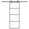 vidaXL Porte coulissante kit de quincaillerie noir 76x205 cm verre ESG