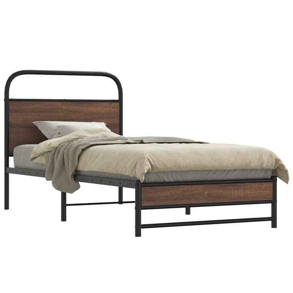 vidaXL Cadre de lit sans matelas 100x190 cm chêne marron