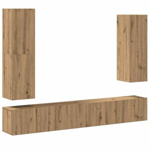 vidaXL Ensemble de meuble TV mural 4 pcs ch&ecirc;ne artisanal