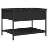 vidaXL Table basse noir 70x50x50 cm bois d'ing&eacute;nierie et m&eacute;tal