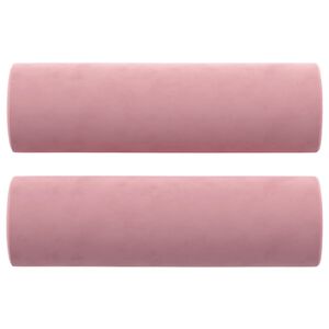 vidaXL Coussins d&eacute;coratifs lot de 2 Rose &Oslash;15x50 cm Velours