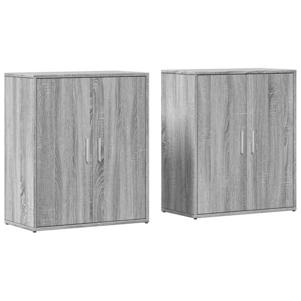vidaXL Buffets 2 pcs sonoma gris 60x31x70 cm bois d'ing&eacute;nierie
