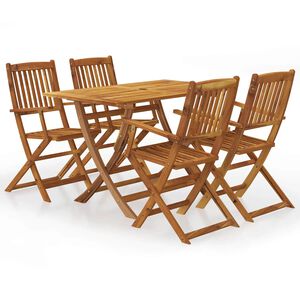 vidaXL Ensemble &agrave; manger d'ext&eacute;rieur pliable 5pcs Bois d'acacia solide