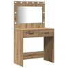 vidaXL Table de Toilette 3 pcs Chêne artisanal Bois d'ingénierie