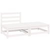 vidaXL Salon de jardin 2 pcs blanc bois de pin massif