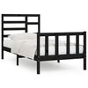 vidaXL Cadre de lit sans matelas noir 90x200 cm bois de pin massif