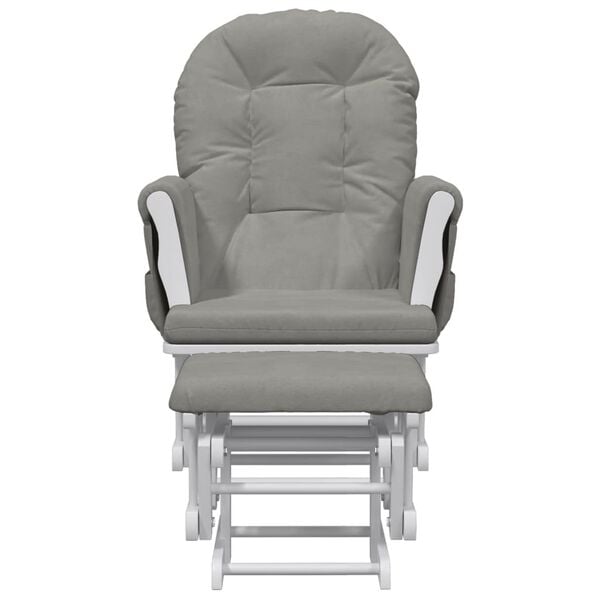 vidaXL Chaise berçante avec repose-pied Gris clair Tissu