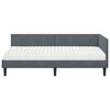 vidaXL Cadre de lit d'angle avec matelas Autre 2 pcs Gris Velours