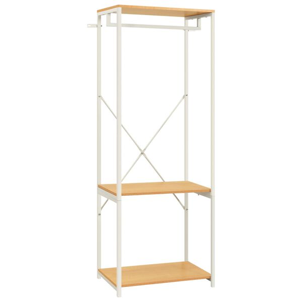 vidaXL Garde-robe Blanc et ch&ecirc;ne 60x40x167 cm M&eacute;tal et agglom&eacute;r&eacute;