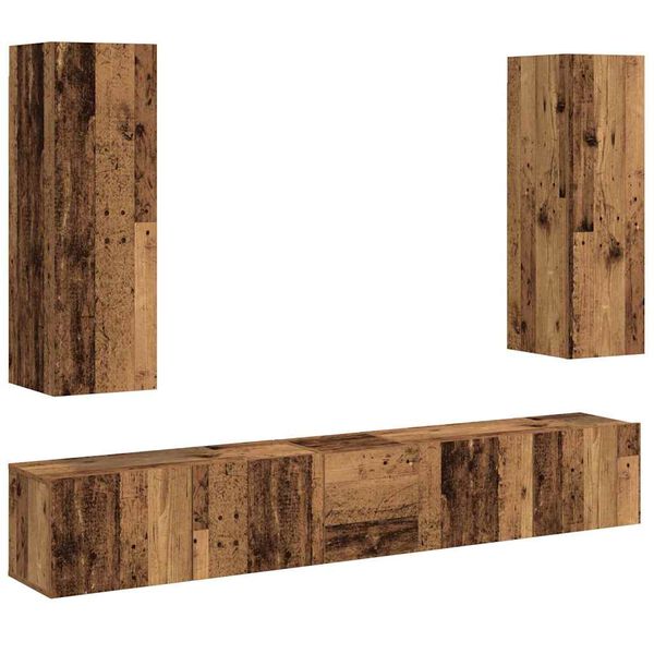 vidaXL Meubles TV muraux 5 pcs vieux bois bois d'ing&eacute;nierie