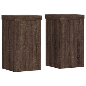 vidaXL Supports pour plantes 2 pcs ch&ecirc;ne marron bois d'ing&eacute;nierie