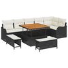 vidaXL Ensemble de canap&eacute; de jardin 9 pc Noir polyrotin