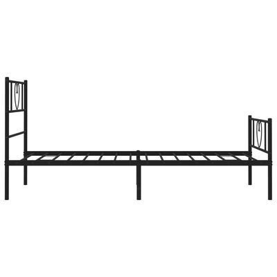 vidaXL Cadre de lit métal sans matelas et pied de lit noir 100x200 cm