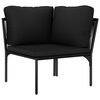 vidaXL Salon de jardin 8 pcs avec coussins Noir PVC