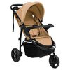 vidaXL Poussette b&eacute;b&eacute; &agrave; 3 roues Taupe et noir Acier