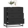 vidaXL Buffet noir 68x35x76 cm bois d'ingénierie et métal