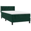 vidaXL Sommier &agrave; lattes de lit avec matelas Vert fonc&eacute; 90x190 cm