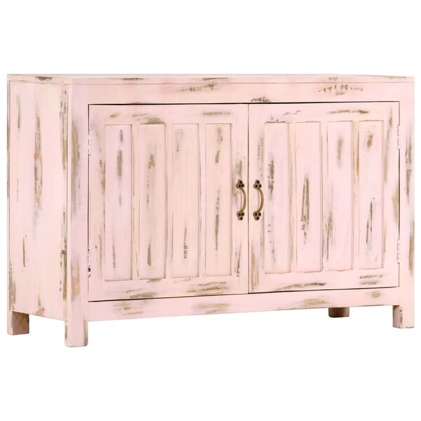 vidaXL Buffet Rose clair 110x35x70 cm Bois de manguier massif