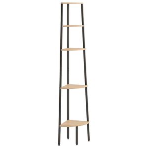 vidaXL &Eacute;tag&egrave;re d'angle 5 niveaux Marron clair et noir 45,5x31,5x180 cm