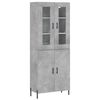 vidaXL Buffet haut Gris b&eacute;ton 69,5x34x180 cm Bois d'ing&eacute;nierie