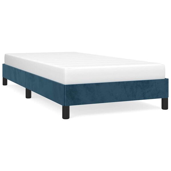 vidaXL Cadre de lit sans matelas bleu fonc&eacute; 80x200 cm velours