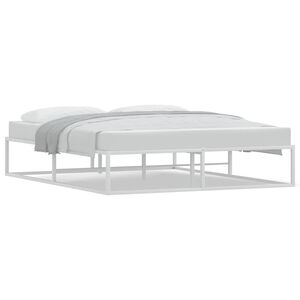 vidaXL Cadre de lit sans matelas blanc 160x200 cm m&eacute;tal