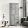 vidaXL Buffet haut Gris b&eacute;ton 69,5x34x180 cm Bois d'ing&eacute;nierie