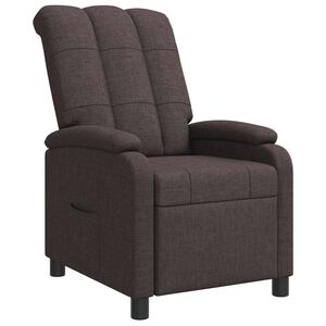 vidaXL Fauteuil inclinable Marron fonc&eacute; Tissu