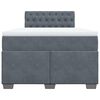 vidaXL Sommier &agrave; lattes de lit et matelas Gris fonc&eacute; 120x200cm Velours