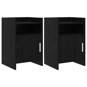 vidaXL Tables de chevet 2 pcs Ch&ecirc;ne noir 40 x 36 x 60 cm