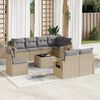 vidaXL Salon de jardin avec coussins 9 pcs beige r&eacute;sine tress&eacute;e