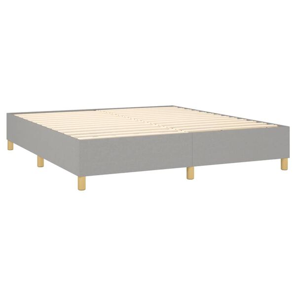 vidaXL Sommier &agrave; lattes de lit avec matelas Gris clair 180x200cm Tissu