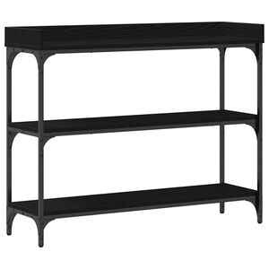vidaXL Table Console avec &eacute;tag&egrave;re Ch&ecirc;ne noir 100 x 30 x 80 cm
