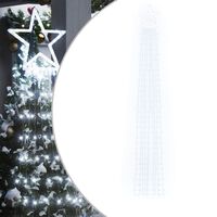 vidaXL Guirlande de sapin de Noël 320 LED blanc froid 375 cm