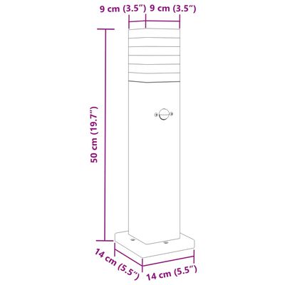 vidaXL Lampadaire d'extérieur avec capteur noir 50 cm aluminium