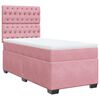 vidaXL Sommier &agrave; lattes de lit avec matelas Rose 100x200 cm Velours