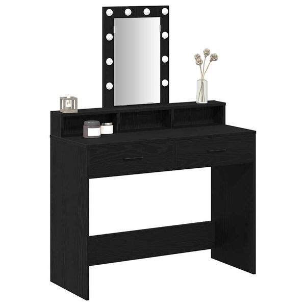 vidaXL Table de Toilette Noir 100 x 41 x 140 cm Bois d'ing&eacute;nierie