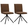 vidaXL Chaise &agrave; manger marron similicuir daim