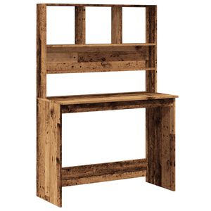 vidaXL Bureau avec &eacute;tag&egrave;res vieux bois 102x45x148 cm bois d'ing&eacute;nierie