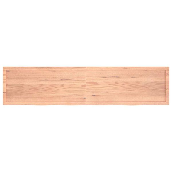 vidaXL Comptoir de salle de bain marron 220x50x(2-4) cm bois trait&eacute;