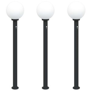 vidaXL Bornes lumineuses avec d&eacute;tecteur lot de 3 120 cm noir IP44