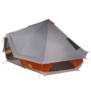 vidaXL Tente Tipi familiale Tipi Gris et orange 680 x 430 x 270 cm