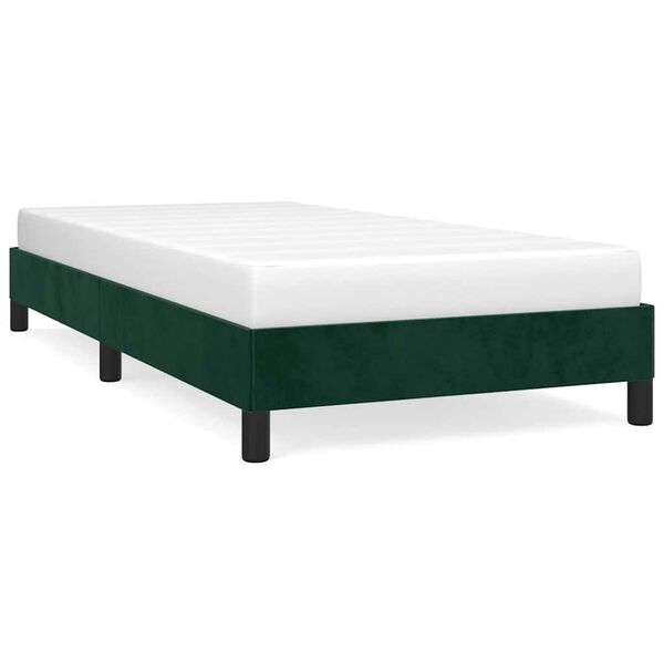 vidaXL Cadre de lit sans matelas vert foncé 100x200 cm velours