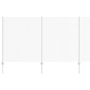 vidaXL Cl&ocirc;ture &agrave; maillons avec poteaux 10 x 1,4 m Argent&eacute; Maille