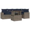 vidaXL Ensemble de canap&eacute; de jardin 6 pcs avec coussins gris r&eacute;sine tress&eacute;e