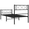 vidaXL Cadre de lit métal sans matelas avec pied de lit noir 107x203cm