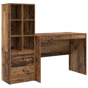 vidaXL Bureau Bois ancien 145.5 x 50 x 127 cm 2 pc