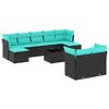 vidaXL Ensemble de canap&eacute; de jardin 10 pcs avec coussins noir r&eacute;sine tress&eacute;e