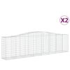 vidaXL Paniers &agrave; gabions arqu&eacute;s 2 pcs 400x50x100/120 cm Fer galvanis&eacute;