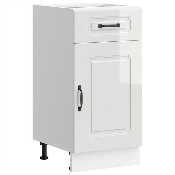vidaXL Armoire de cuisine Kalmar blanc brillant bois ing&eacute;nierie